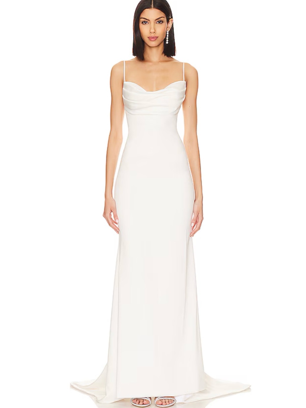 Revolve White Spaghetti-Strap Wedding Gown